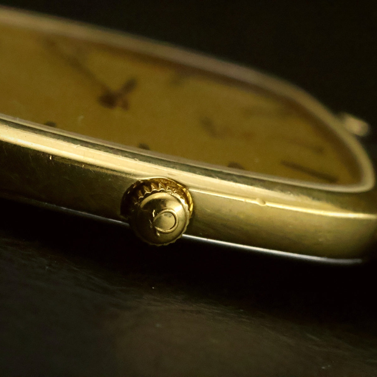 Omega De Ville Quartz | Champagne Striped Dial | Gold Plated Cushion | Two Hands, view 18
