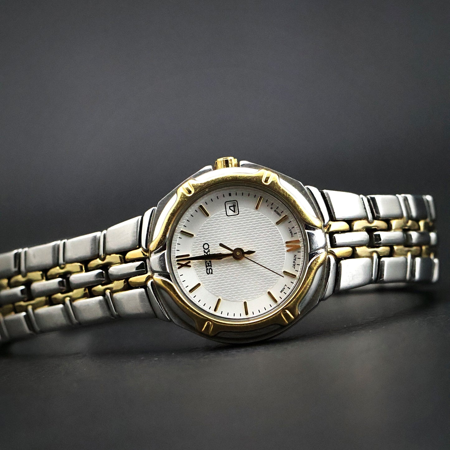 Seiko Two-Tone Scalloped Bezel with Date