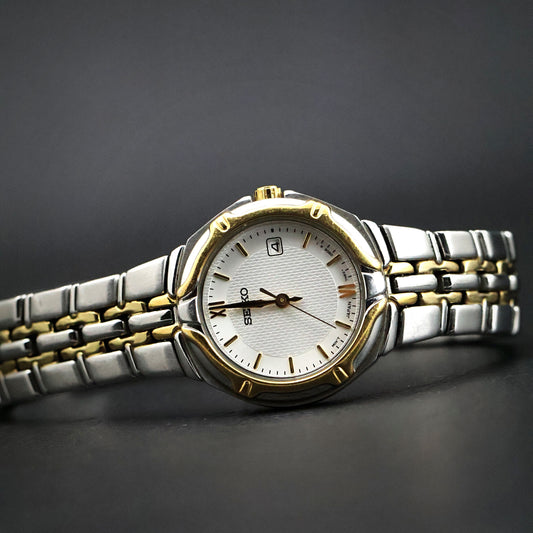 Seiko Two-Tone Scalloped Bezel with Date