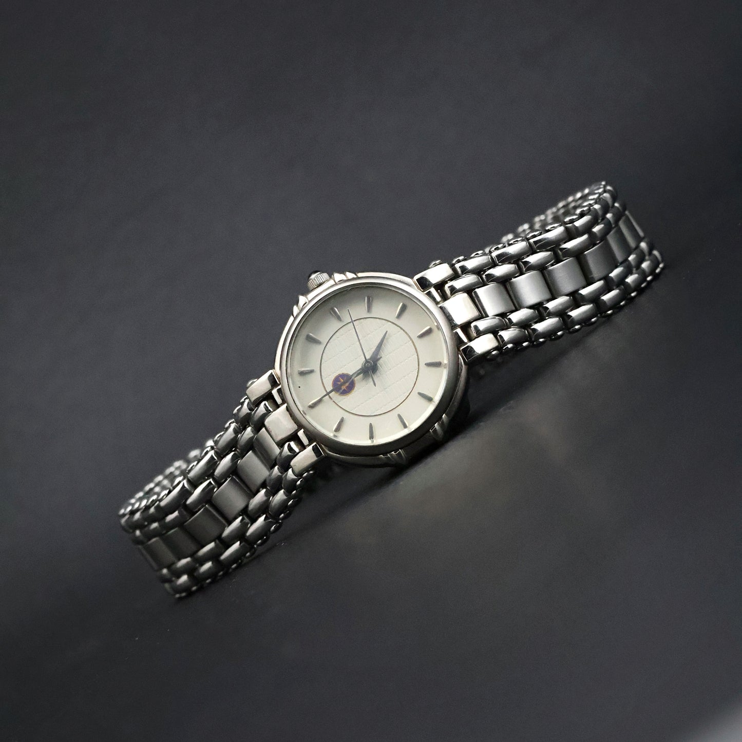 Silver Crosshatch Dial Ladies' Watch