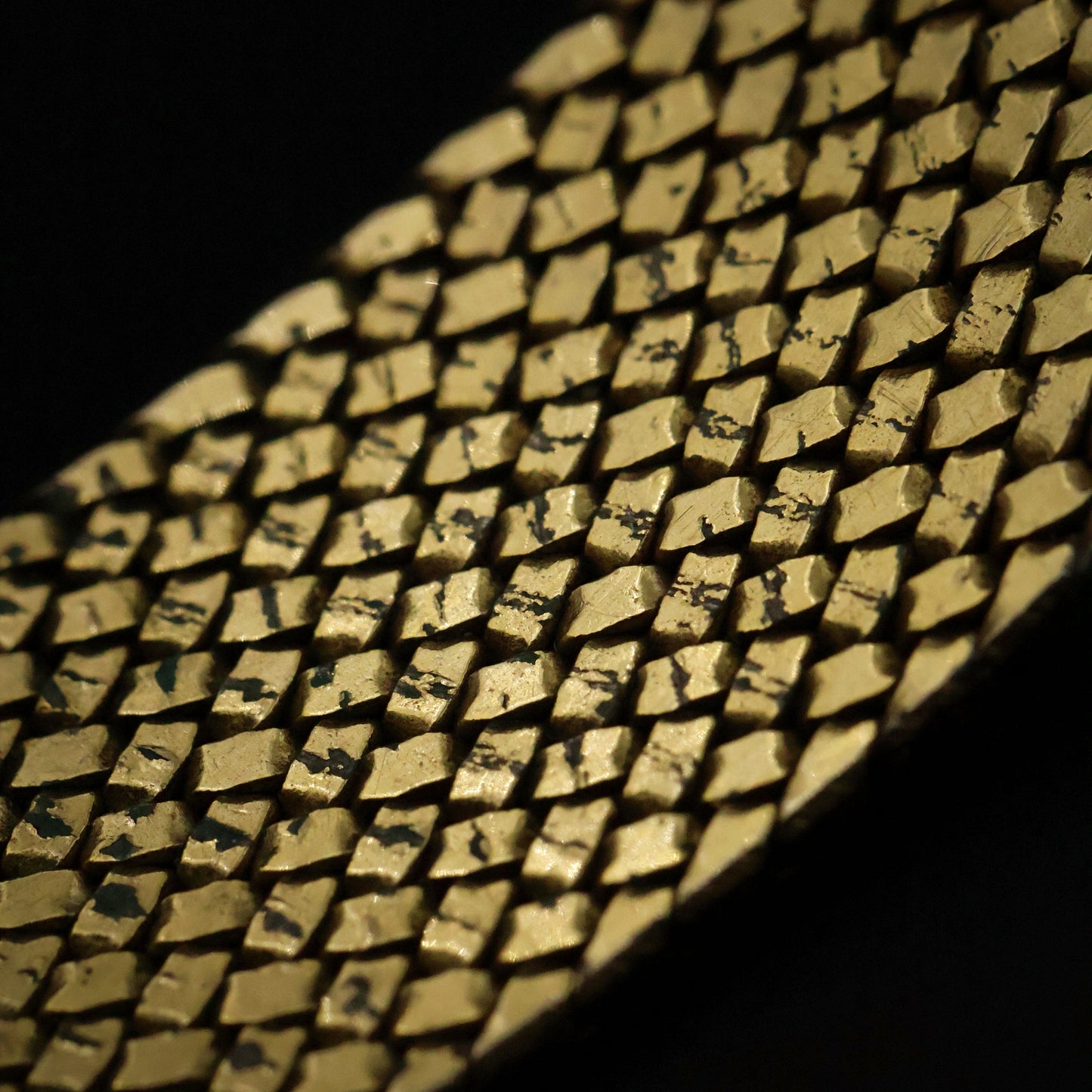 Longines Black Diamond Dial Gold Mesh Watch