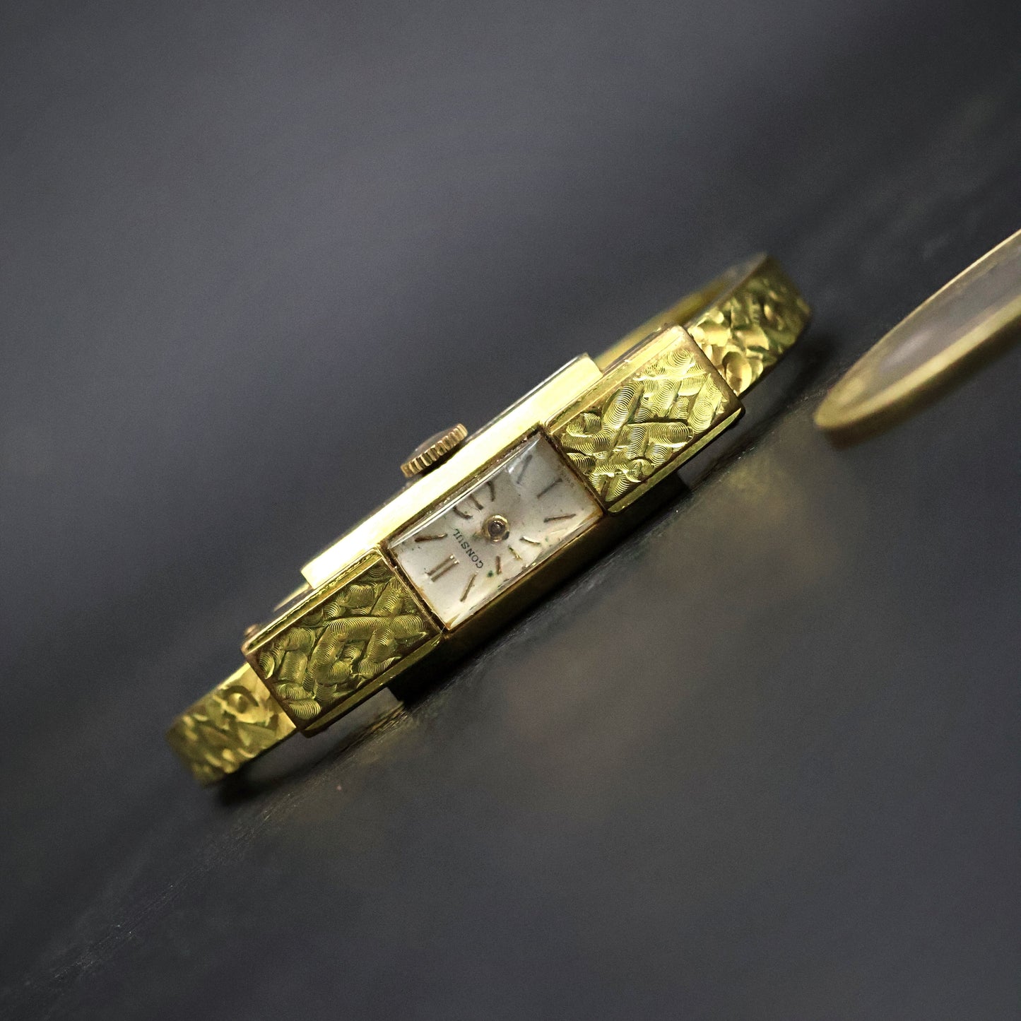 Consul Gold Hammered-Texture Bangle Watch