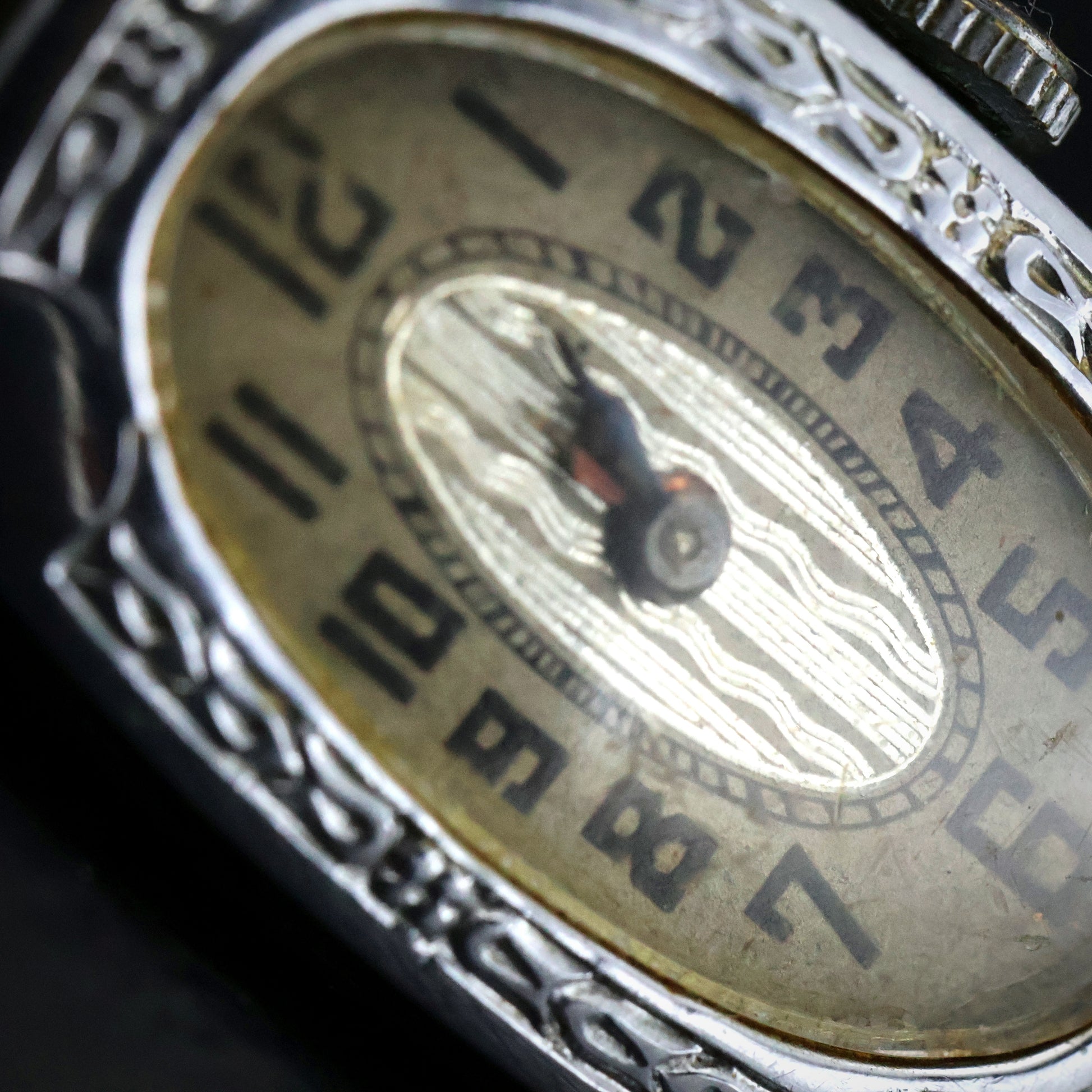 Art Deco Elongated Oval Engraved Ladies' Watch