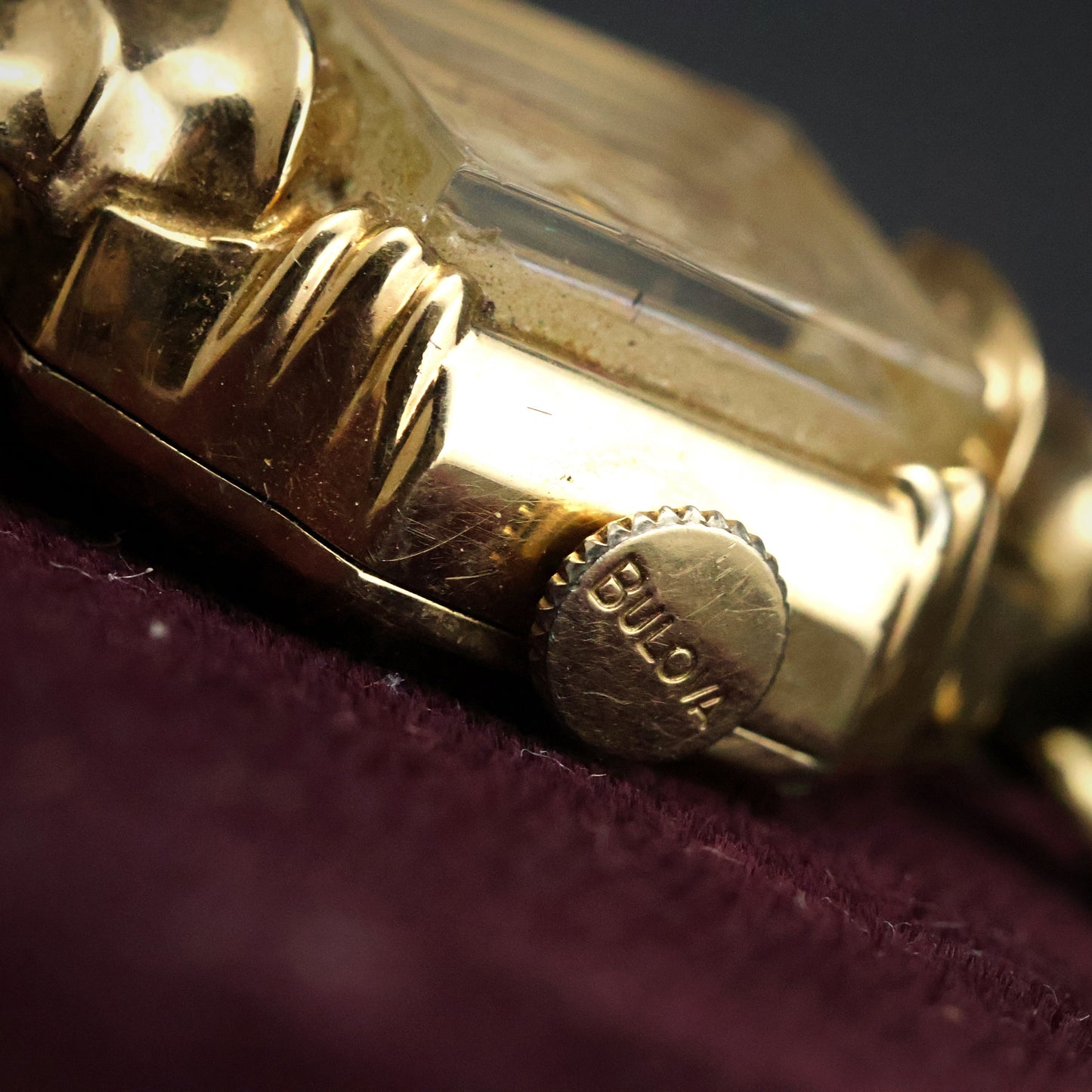 Bulova Gold Rectangular — Original Box & Papers