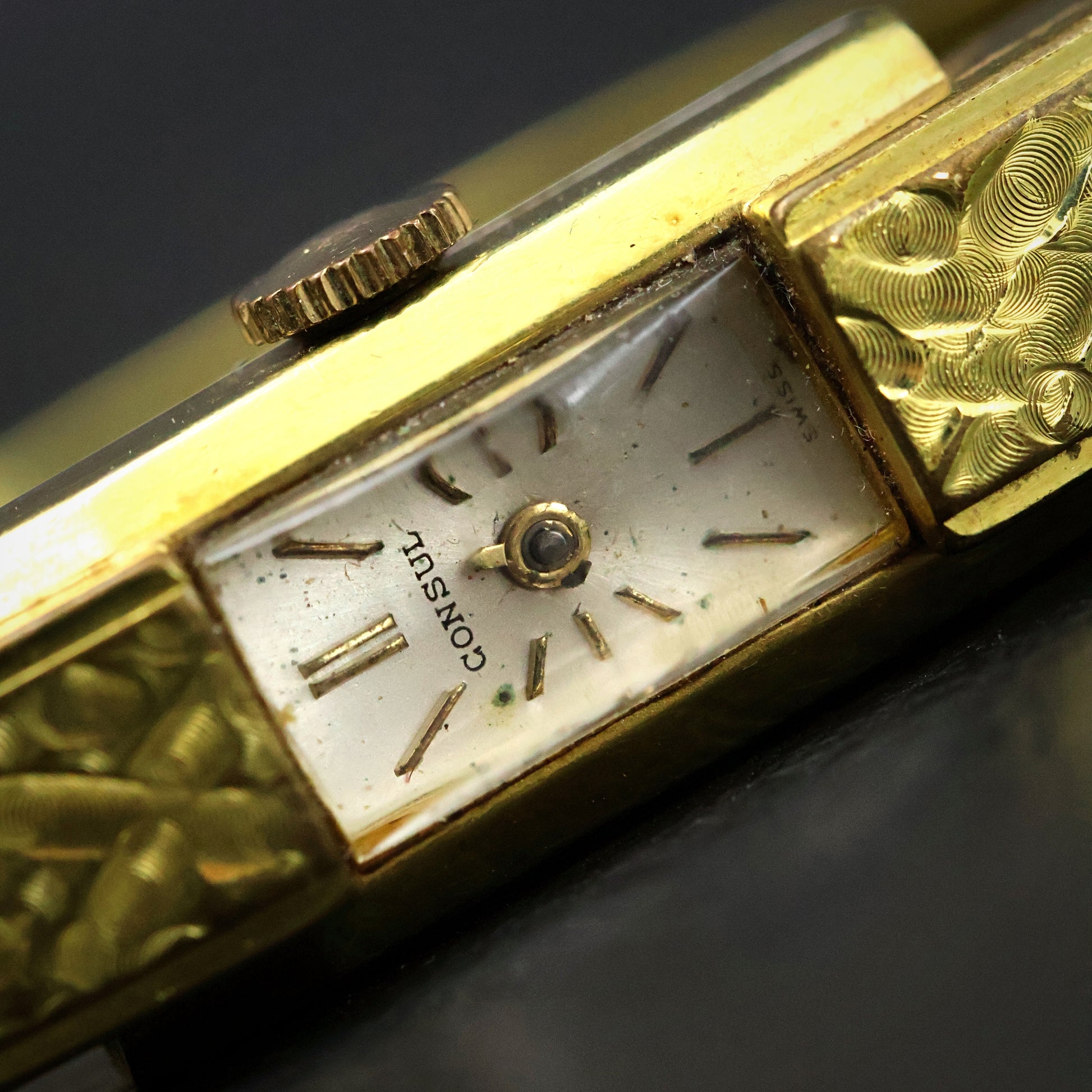 Consul Gold Hammered-Texture Bangle Watch